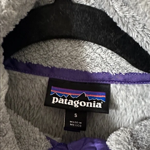Patagonia Womens Re-Tool Snap-T Fleece Pullover Jacket Sz Small Gray & Purple - Picture 7 of 11
